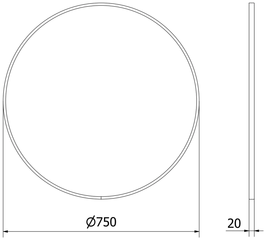 Vonios veidrodis Mexen Loft Round, 75 cm, Gold