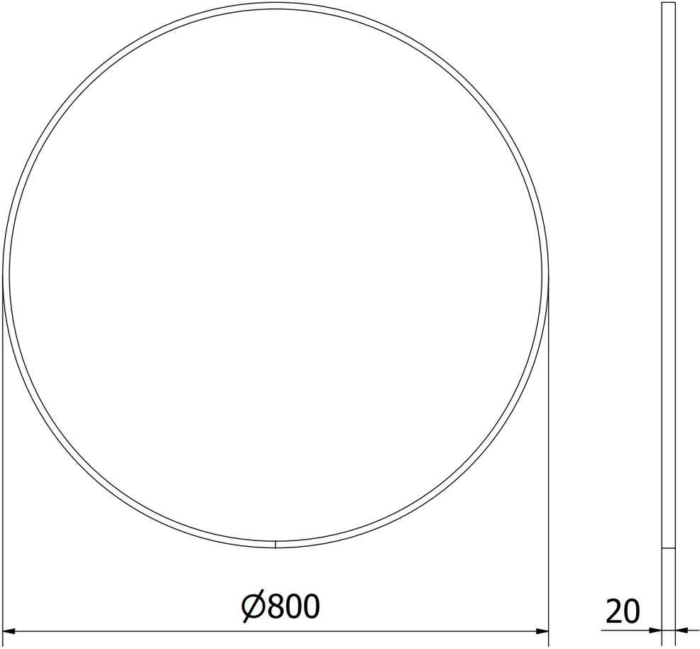 Vonios veidrodis Mexen Loft Round, 80 cm, inox