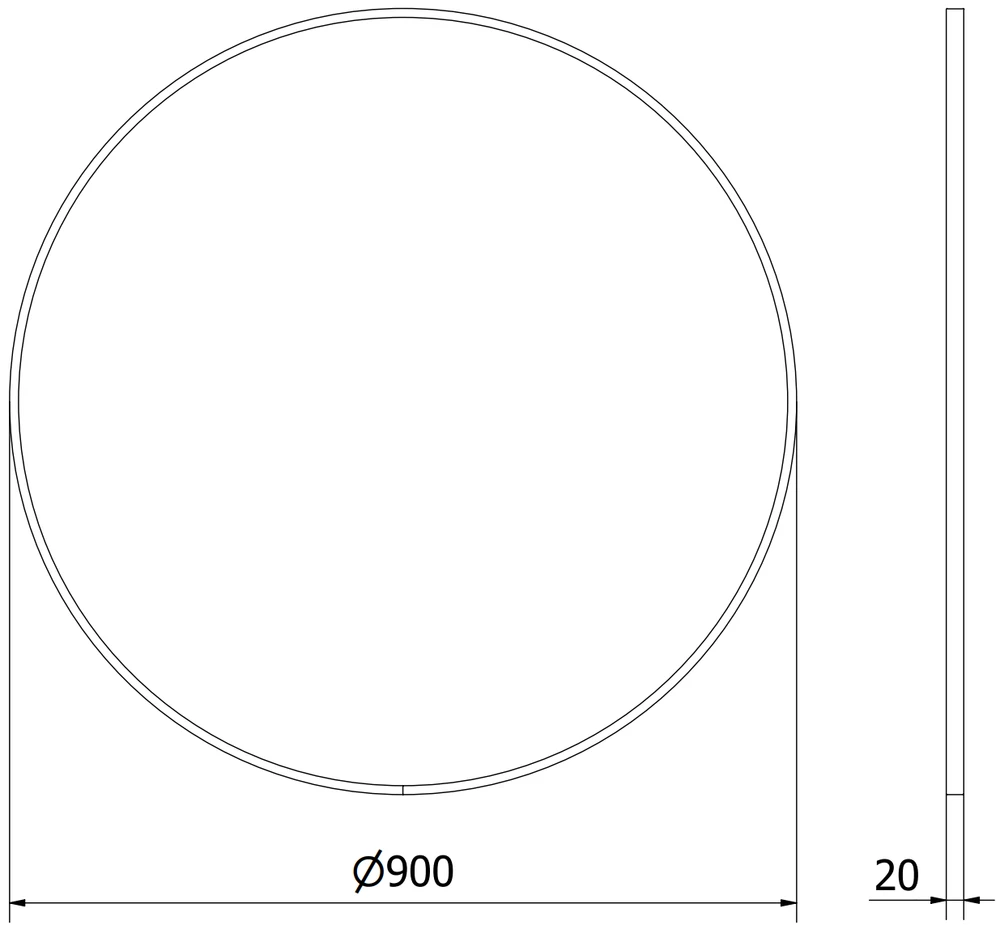 Vonios veidrodis Mexen Loft Round, 90 cm, Baltas