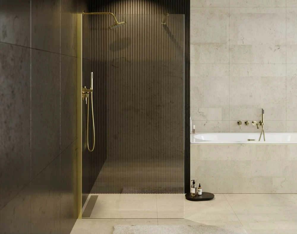 Walk-In dušo sienelė Besco Eco-N Gold, 90 x 195 cm