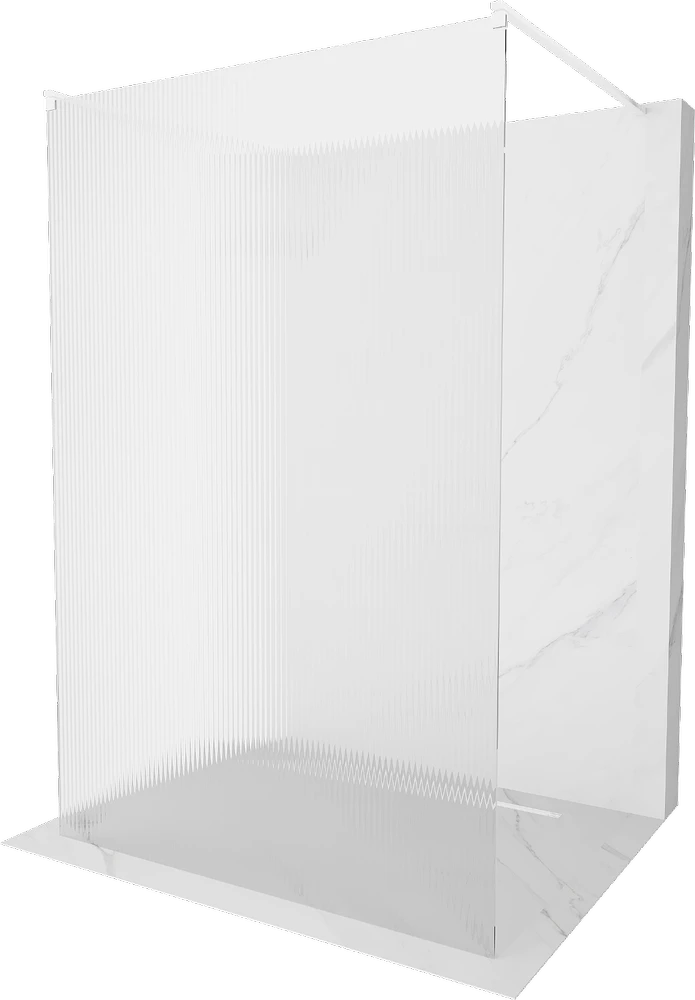 Walk-in dušo sienelė Mexen Kioto, Baltas, matinis stiklas, 120 x 200 cm