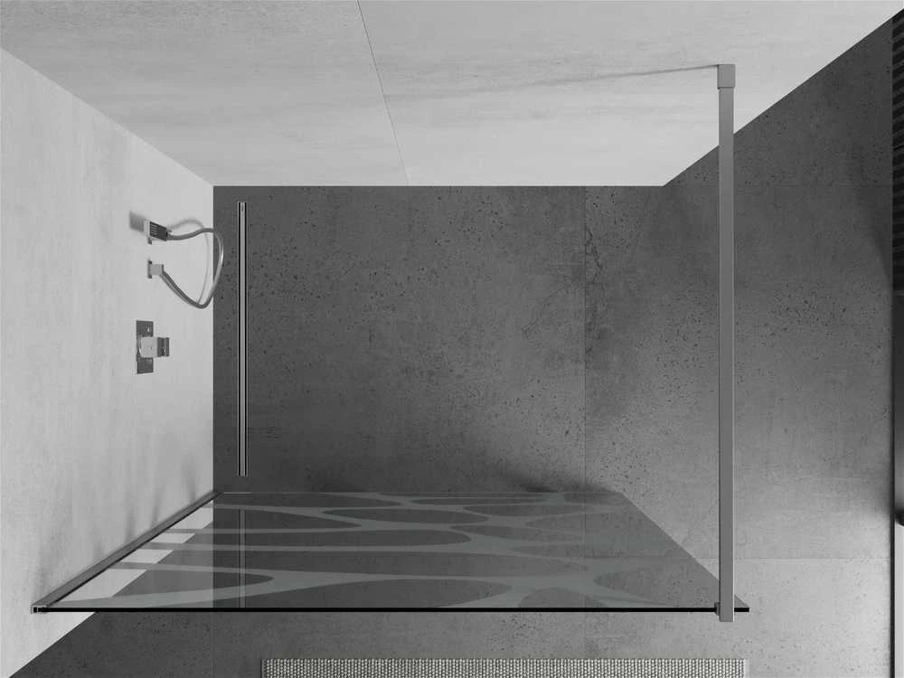 Walk-in dušo sienelė Mexen Kioto, Baltas pattern/Chrome, 80 x 200 cm