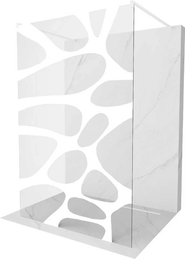 Walk-in dušo sienelė Mexen Kioto, Baltas/Baltas pattern, 100 x 200 cm