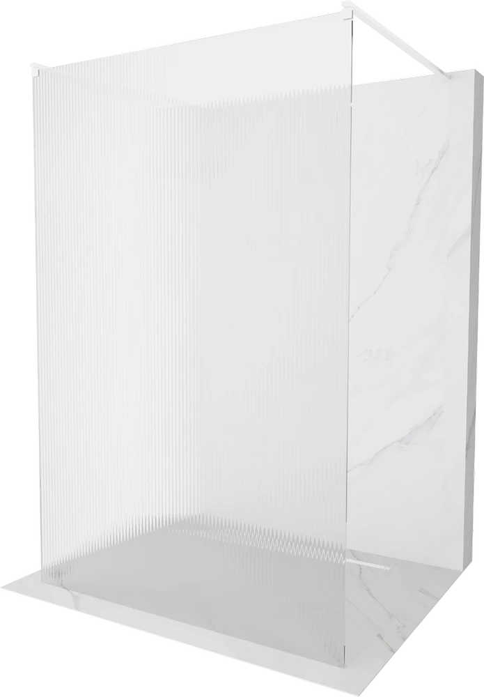Walk-in dušo sienelė Mexen Kioto, Baltas, matinis stiklas, 110 x 200 cm