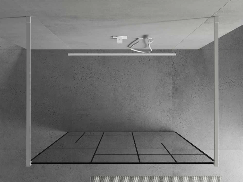 Walk-in dušo sienelė Mexen Kioto, Baltas/Juodas pattern, 130 x 200 cm