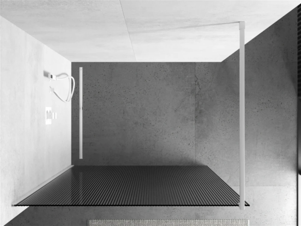 Walk-in dušo sienelė Mexen Kioto, Baltas/stiklas linijomis, 120 x 200 cm