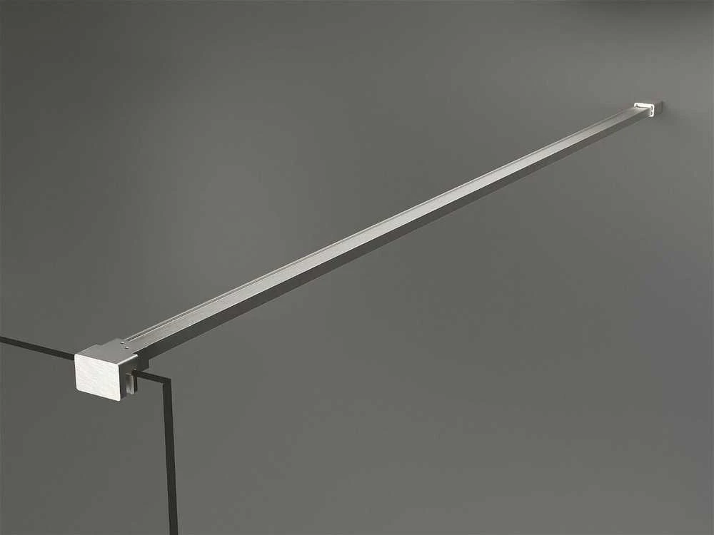 Walk-in dušo sienelė Mexen Kioto, Brushed nickel, juodas raštas, 140 x 200 cm