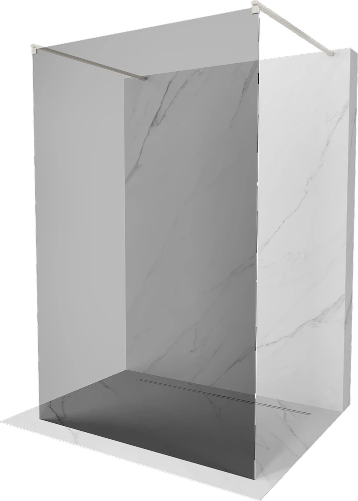 Walk-in dušo sienelė Mexen Kioto, Brushed nickel, grafitas, 120 x 200 cm