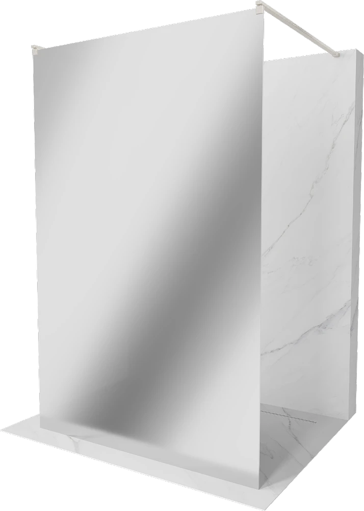 Walk-in dušo sienelė Mexen Kioto, Brushed nickel, veidrodinis stiklas, 130 x 200 cm