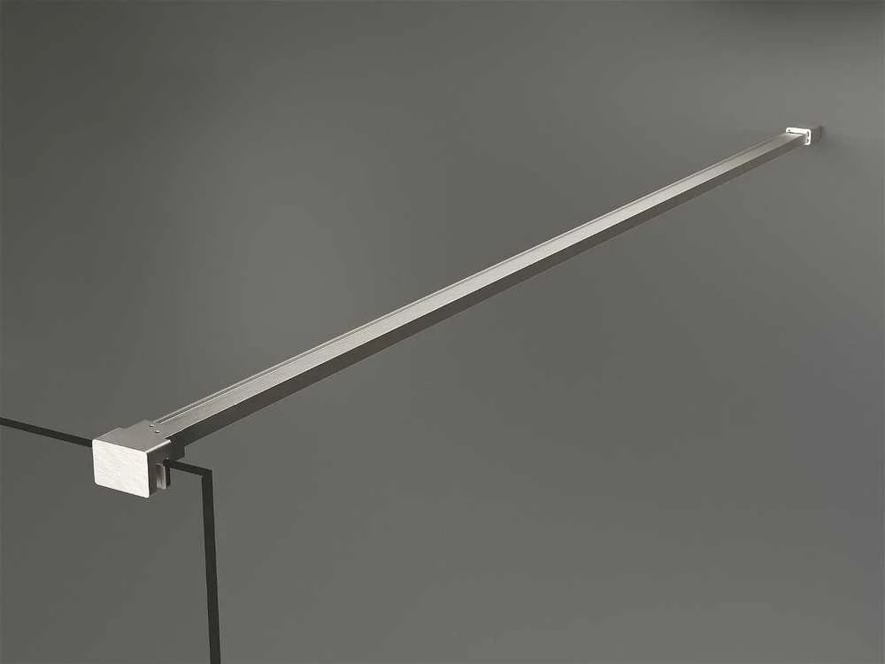 Walk-in dušo sienelė Mexen Kioto, Brushed nickel, juodas raštas, 100 x 200 cm