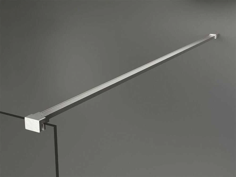 Walk-in dušo sienelė Mexen Kioto, Brushed nickel, juodas raštas, 110 x 200 cm