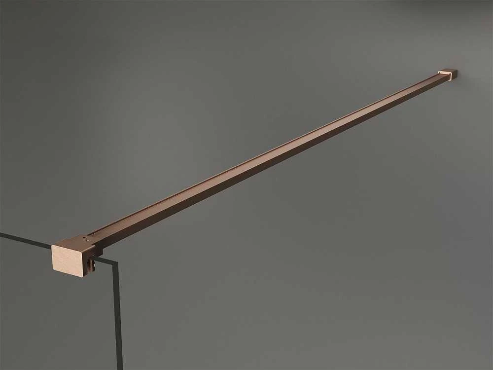 Walk-in dušo sienelė Mexen Kioto, Brushed copper, juodas raštas, 50 x 200 cm