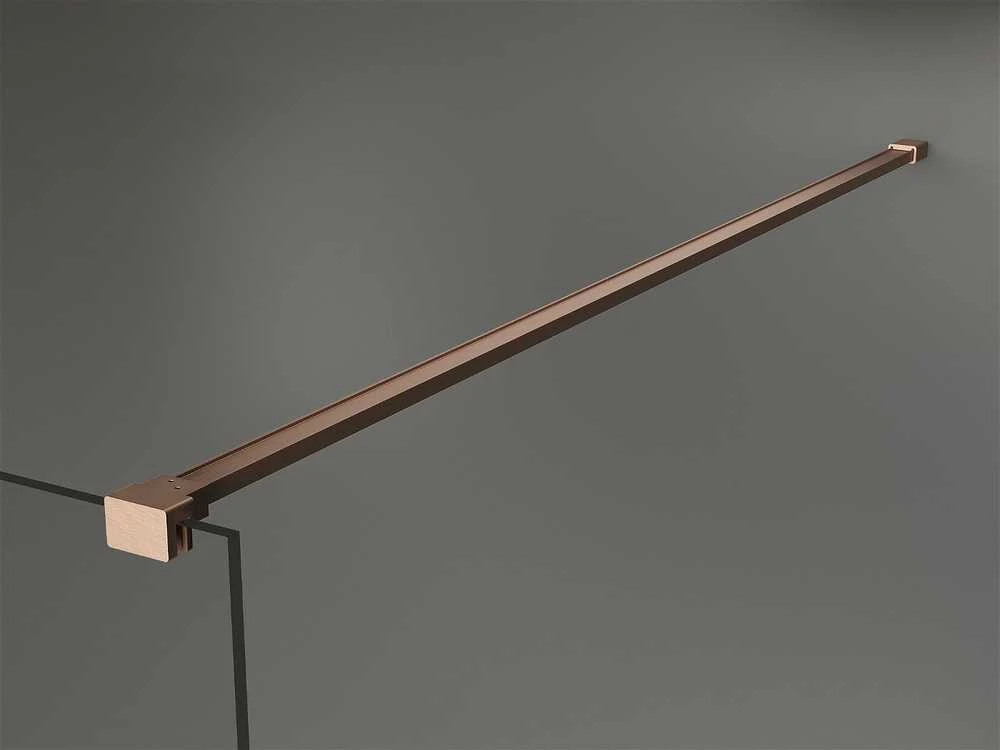 Walk-in dušo sienelė Mexen Kioto, Brushed copper, juodas raštas, 120 x 200 cm