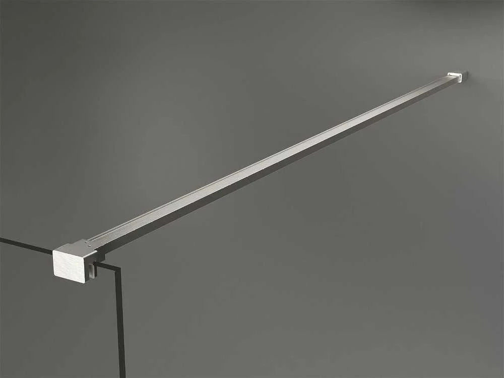 Walk-in dušo sienelė Mexen Kioto, Brushed nickel, baltas raštas, 130 x 200 cm