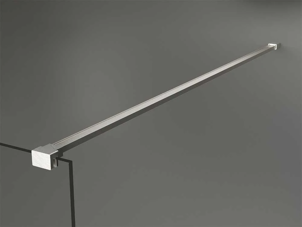 Walk-in dušo sienelė Mexen Kioto, Brushed nickel, skaidrus stiklas, 170 x 200 cm