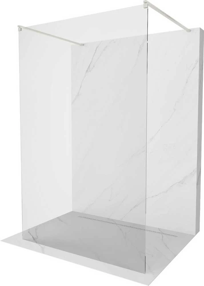 Walk-in dušo sienelė Mexen Kioto, Brushed nickel, skaidrus stiklas, 105 x 200 cm