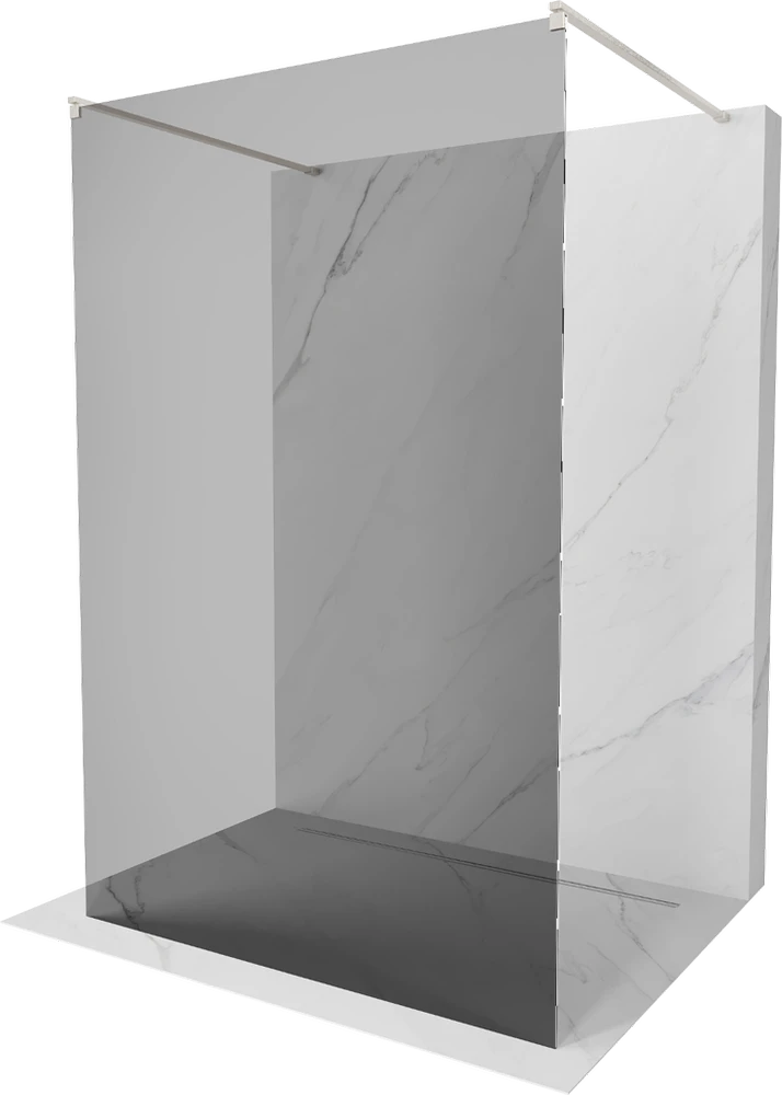 Walk-in dušo sienelė Mexen Kioto, Brushed nickel, grafitas, 140 x 200 cm