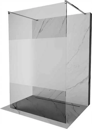 Walk-in dušo sienelė Mexen Kioto, Chrome, pusiau matinė, 140 x 200 cm