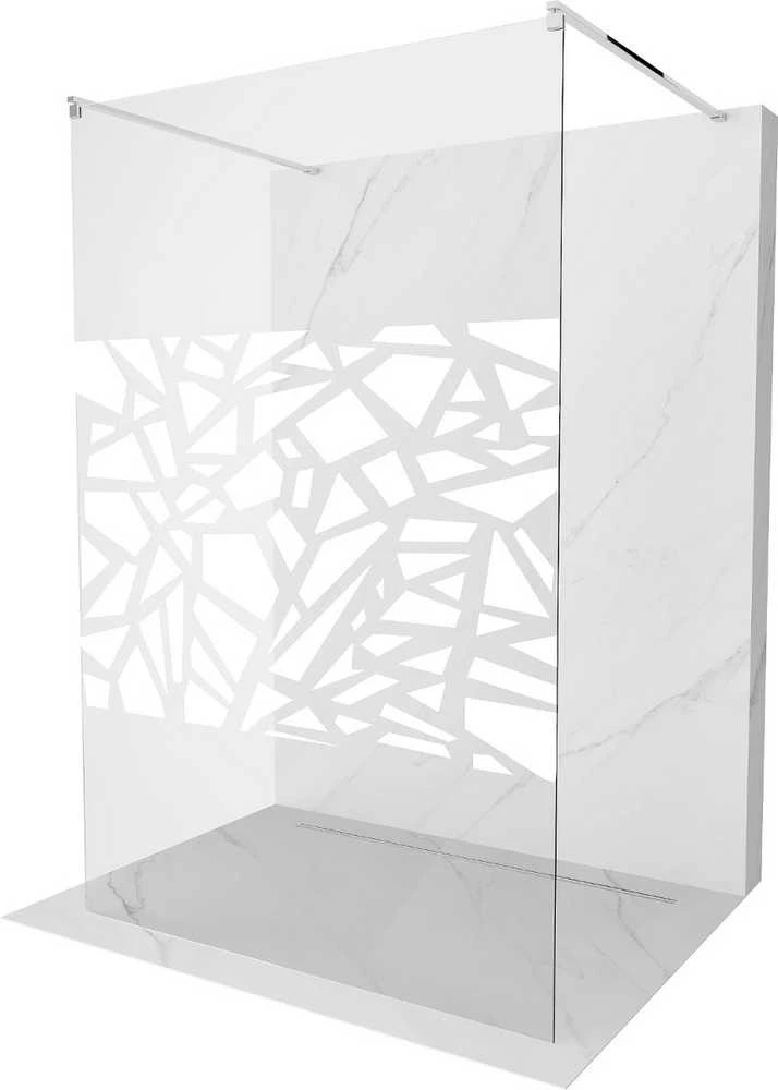 Walk-in dušo sienelė Mexen Kioto, Chrome/Baltas pattern, 100 x 200 cm