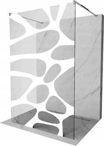 Walk-in dušo sienelė Mexen Kioto, Chrome/Baltas pattern, 110 x 200 cm