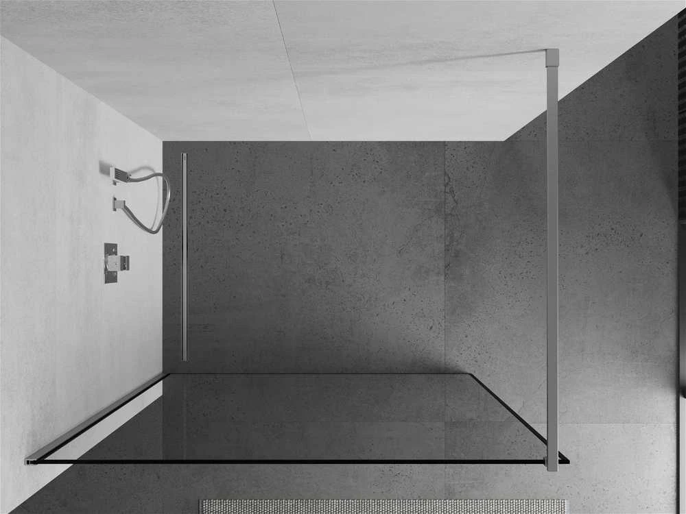 Walk-in dušo sienelė Mexen Kioto, Chrome/Juodas border, 50 x 200 cm