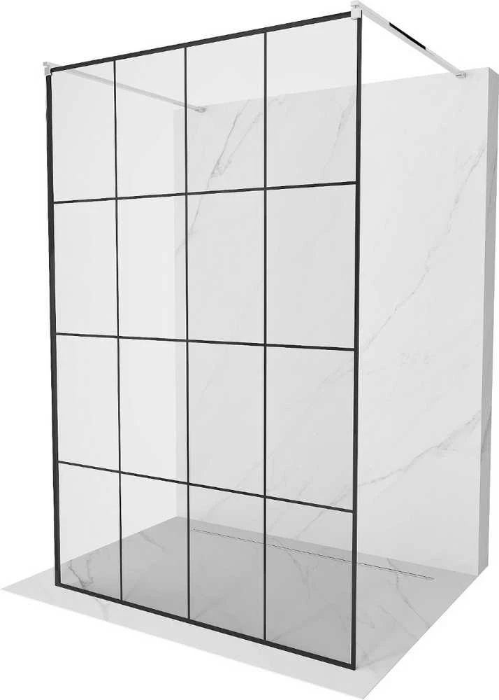 Walk-in dušo sienelė Mexen Kioto, Chrome/Juodas pattern, 130 x 200 cm