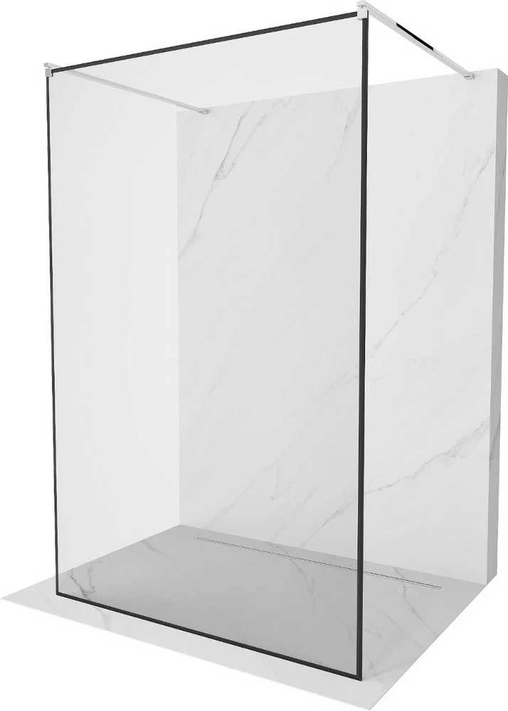 Walk-in dušo sienelė Mexen Kioto, Chrome/Juodas border, 120 x 200 cm