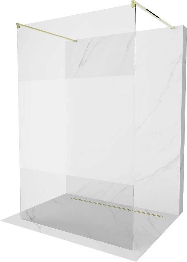 Walk-in dušo sienelė Mexen Kioto, Gold, pusiau matinė, 120 x 200 cm