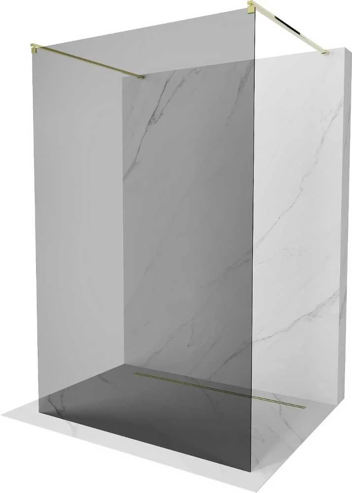 Walk-in dušo sienelė Mexen Kioto, Gold, grafitas, 110 x 200 cm