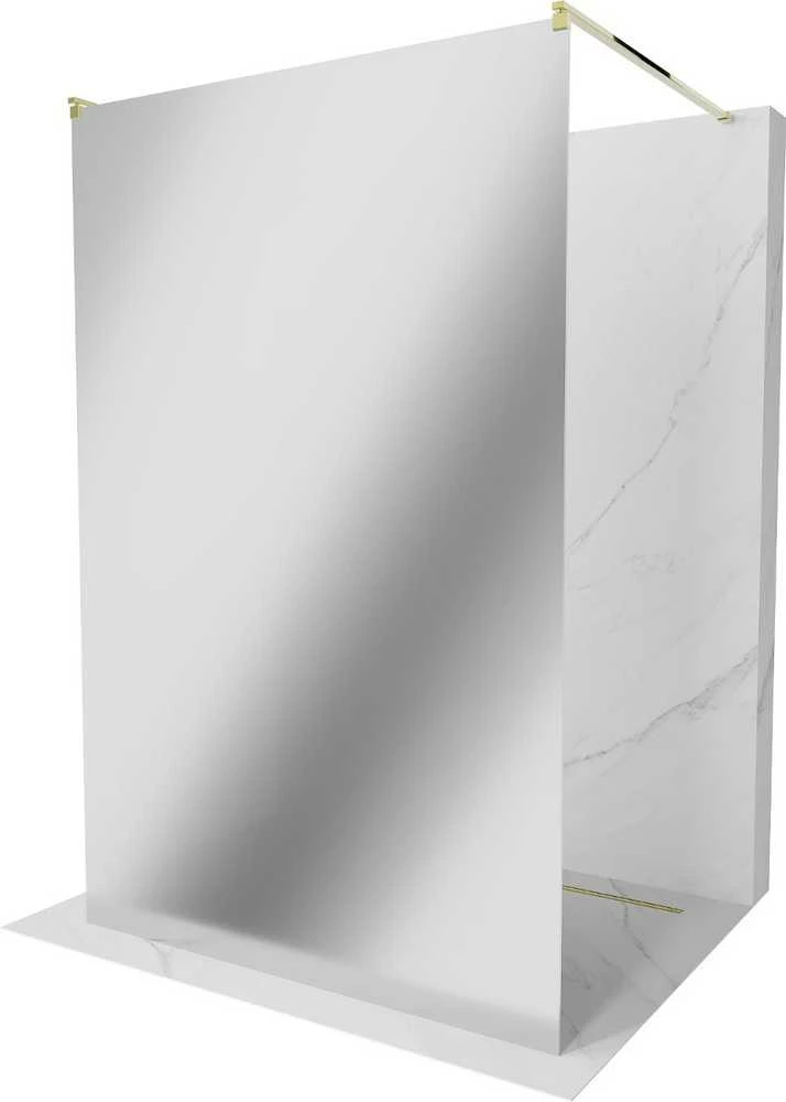 Walk-in dušo sienelė Mexen Kioto, Gold, veidrodinė, 110 x 200 cm
