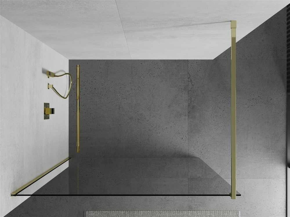 Walk-in dušo sienelė Mexen Kioto, Gold, 120 x 200 cm
