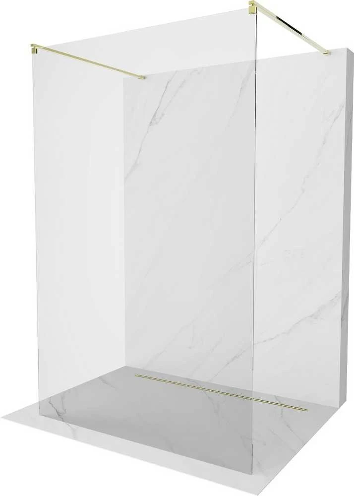 Walk-in dušo sienelė Mexen Kioto, Gold, 110 x 200 cm