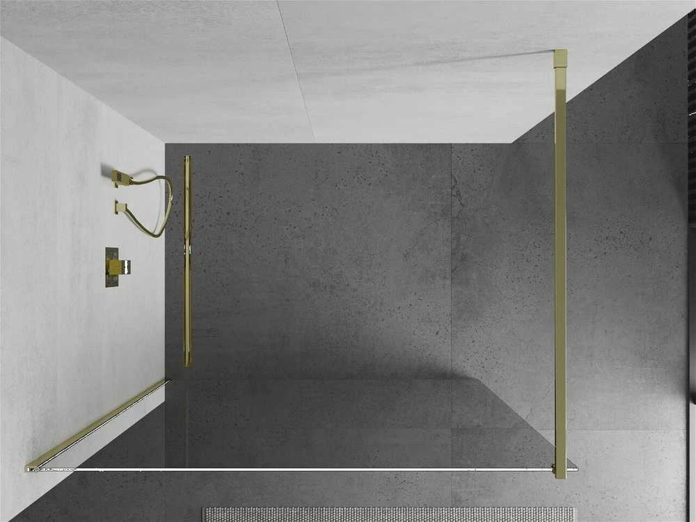 Walk-in dušo sienelė Mexen Kioto, Gold, 100 x 200 cm