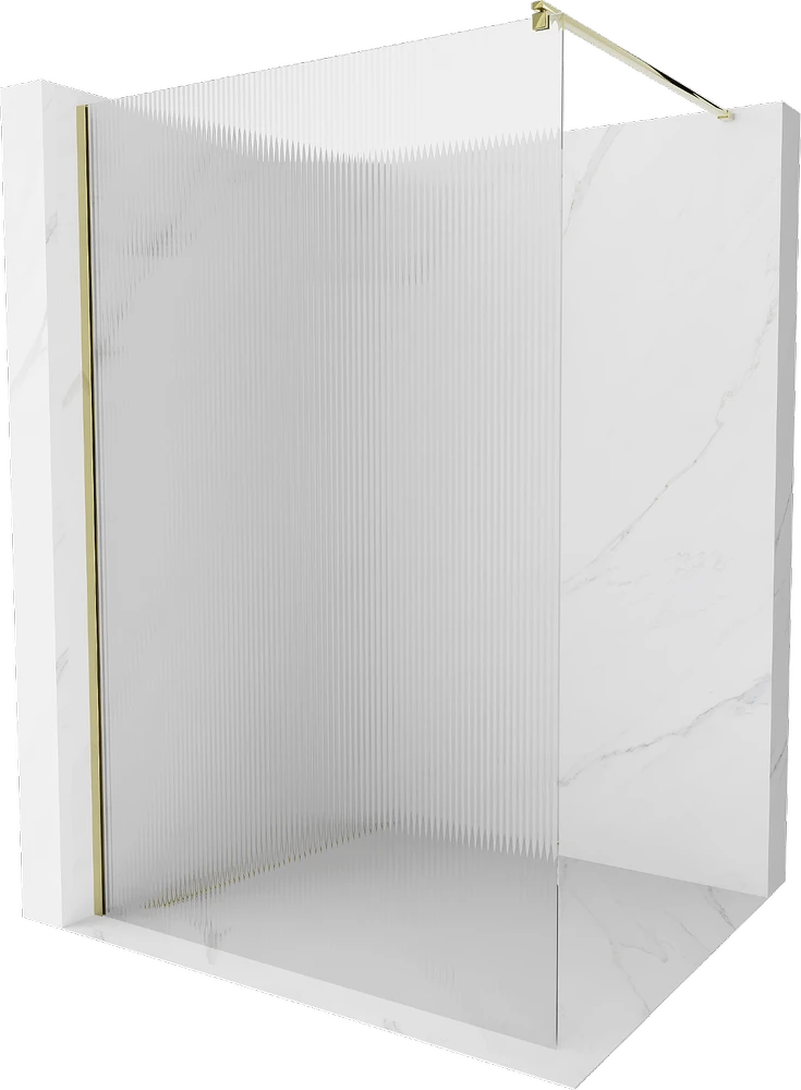 Walk-in dušo sienelė Mexen Kioto, Gold, matinis stiklas, 130 x 200 cm
