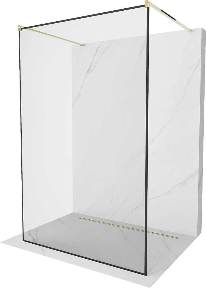 Walk-in dušo sienelė Mexen Kioto, Gold/Juodas border, 120 x 200 cm