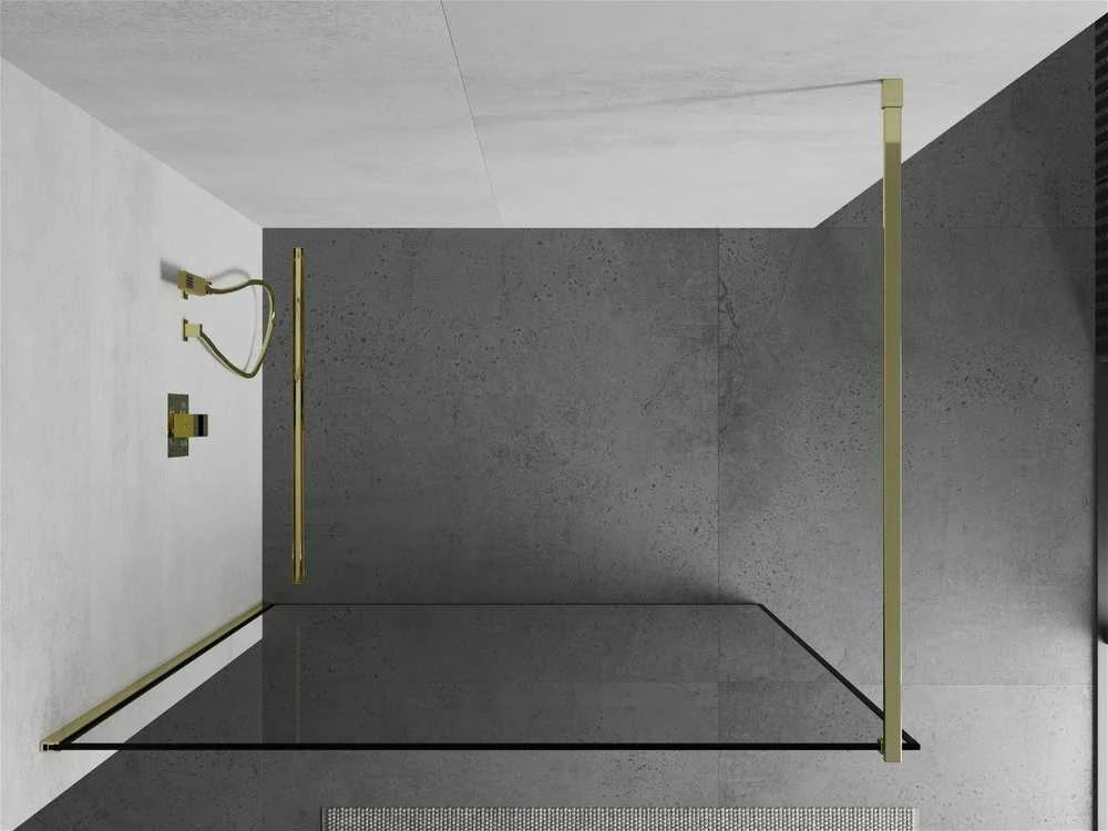 Walk-in dušo sienelė Mexen Kioto, Gold/Juodas border, 120 x 200 cm