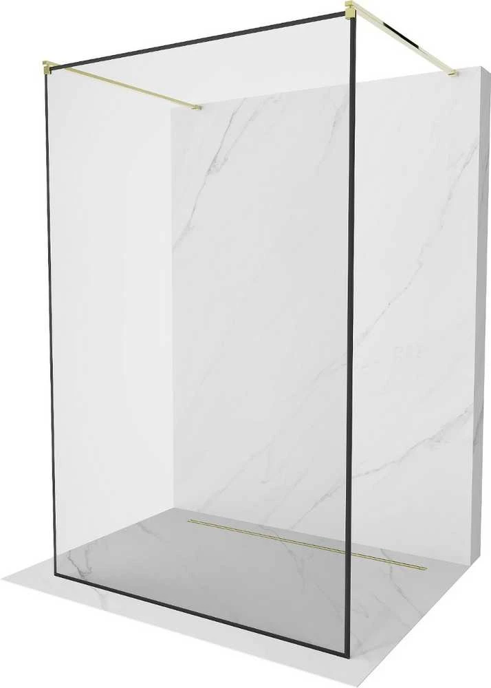 Walk-in dušo sienelė Mexen Kioto, Gold/Juodas border, 110 x 200 cm