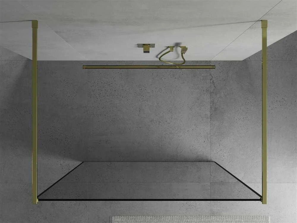Walk-in dušo sienelė Mexen Kioto, Gold/Juodas border, 110 x 200 cm
