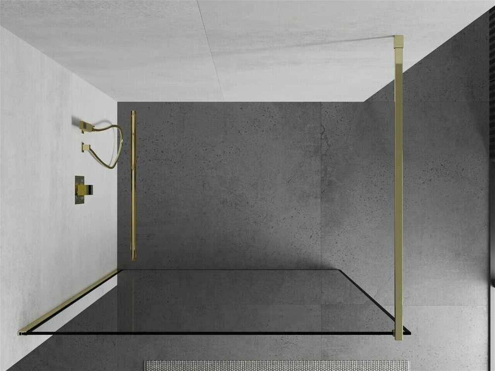 Walk-in dušo sienelė Mexen Kioto, Gold/Juodas border, 50 x 200 cm