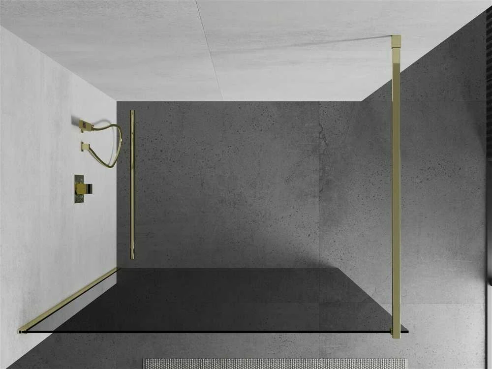 Walk-in dušo sienelė Mexen Kioto, grafitas, Gold, 110 x 200 cm