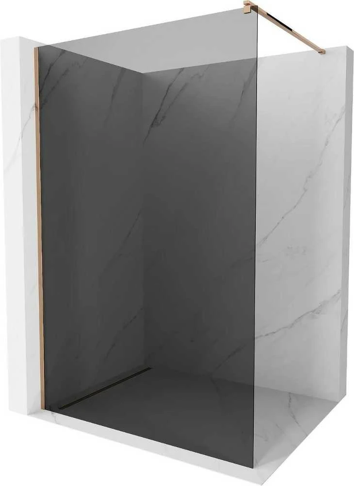 Walk-in dušo sienelė Mexen Kioto, grafitas, Rose Gold, 140 x 200 cm