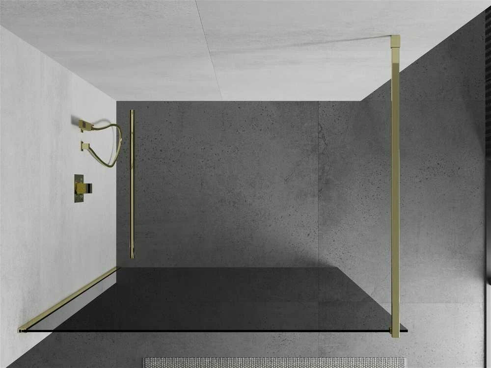 Walk-in dušo sienelė Mexen Kioto, grafitas, Gold, 70 x 200 cm