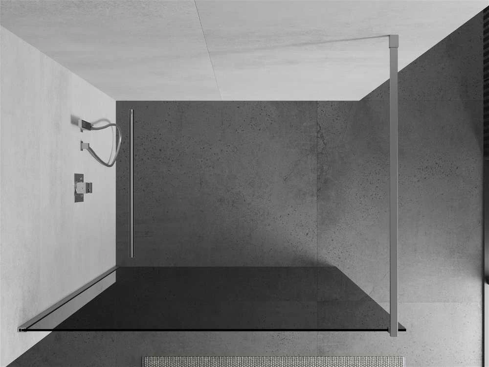 Walk-in dušo sienelė Mexen Kioto, grafitas, Chrome, 80 x 200 cm