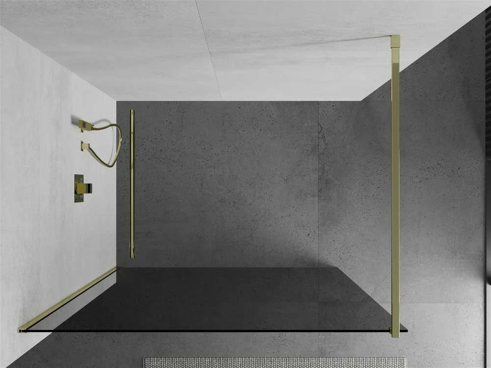 Walk-in dušo sienelė Mexen Kioto, grafitas, Gold, 100 x 200 cm