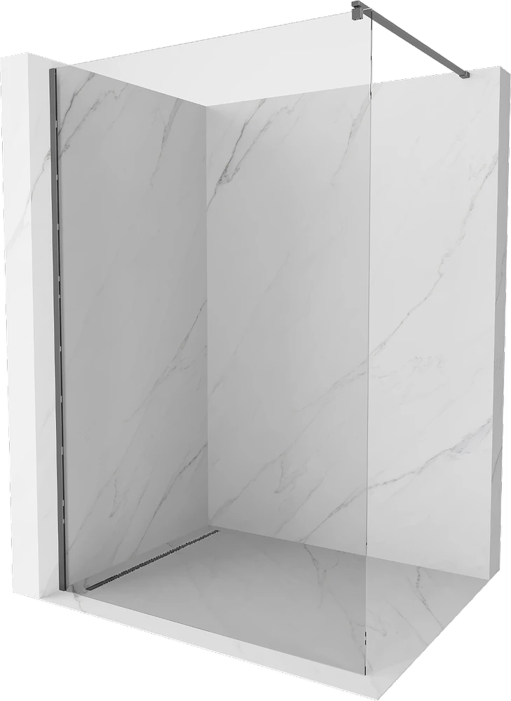 Walk-in dušo sienelė Mexen Kioto, Gun metal, skaidrus stiklas, 170 x 200 cm