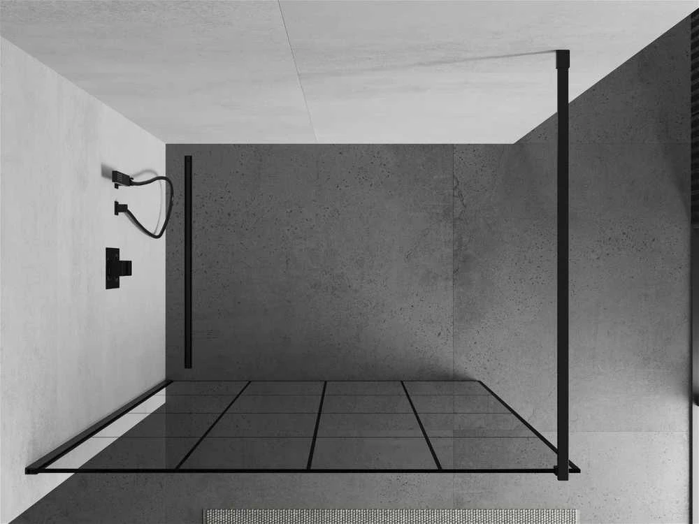 Walk-in dušo sienelė Mexen Kioto, Juodas pattern/Juodas, 90 x 200 cm