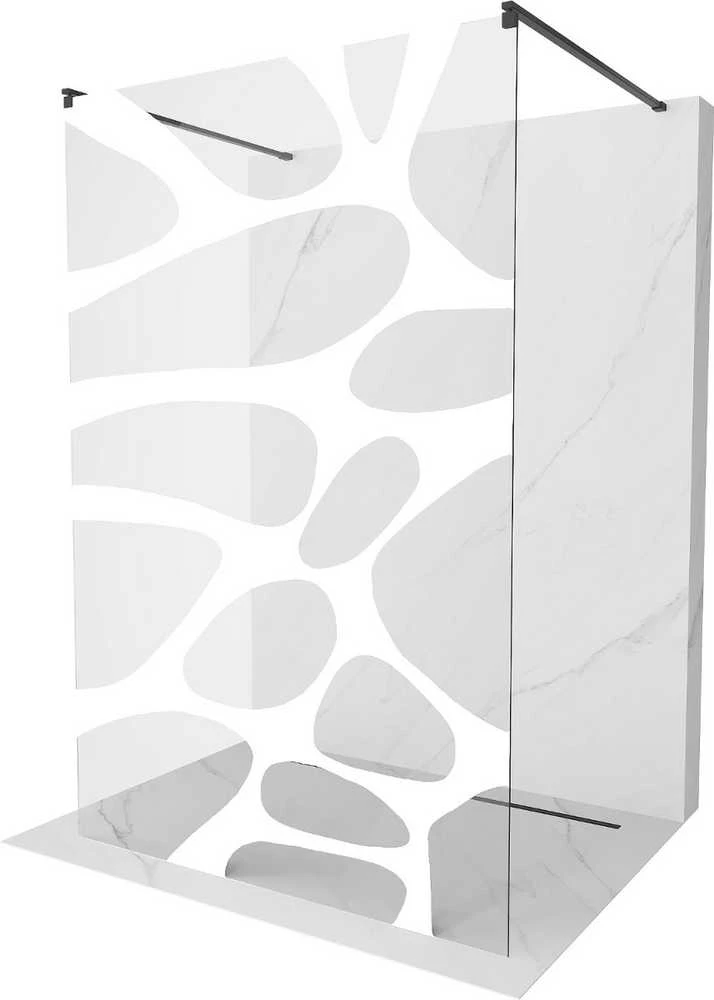 Walk-in dušo sienelė Mexen Kioto, Juodas/Baltas pattern, 100 x 200 cm