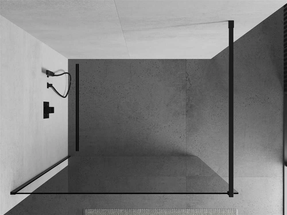 Walk-in dušo sienelė Mexen Kioto, Juodas, 80 x 200 cm