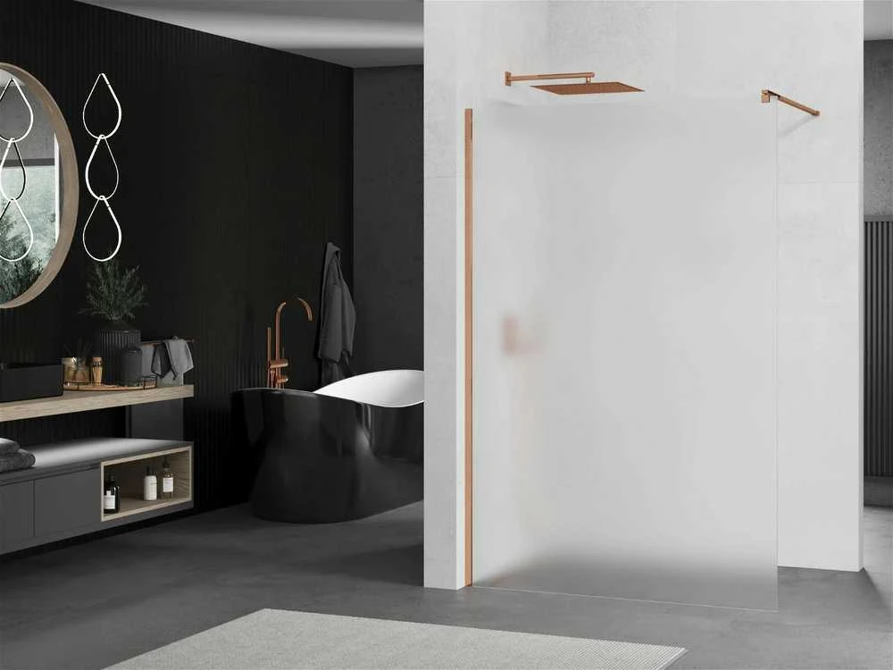 Walk-in dušo sienelė Mexen Kioto, matinė, Rose Gold, 110 x 200 cm