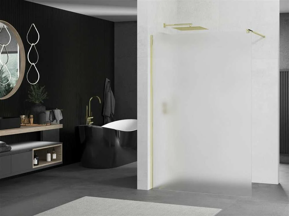 Walk-in dušo sienelė Mexen Kioto, matinė, Gold, 110 x 200 cm